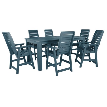 Highwood Usa Weatherly 7pc Rectangular Counter Height Outdoor Patio Furniture Dining Set 84 x 42 AD-ST7WL2CO5BA-NBE